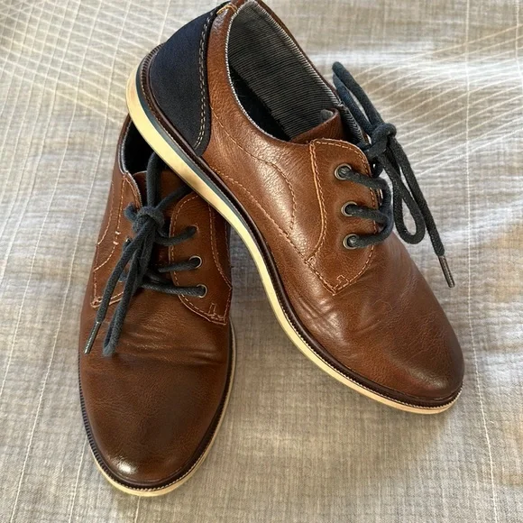 boys dress shoes brown First Communion Leather Shoes for Boys